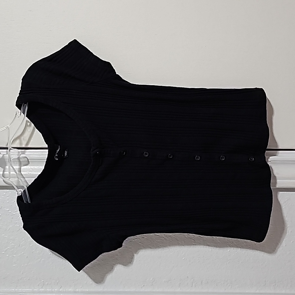 Black Button Top